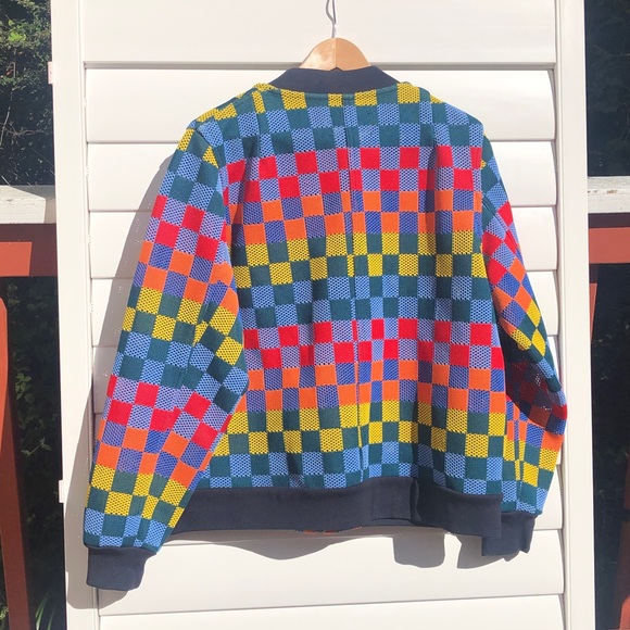 Tory Sport Colorful Checkered Bomber Jacket ON SALE - Picture 6 of 7